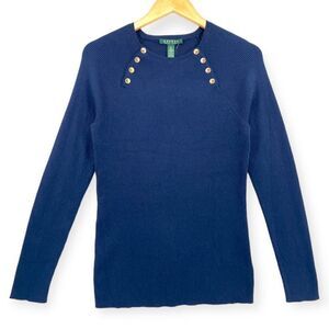 ~Lauren Ralph Lauren Women's Silk Nautical Long Sleeve Top NWT XL